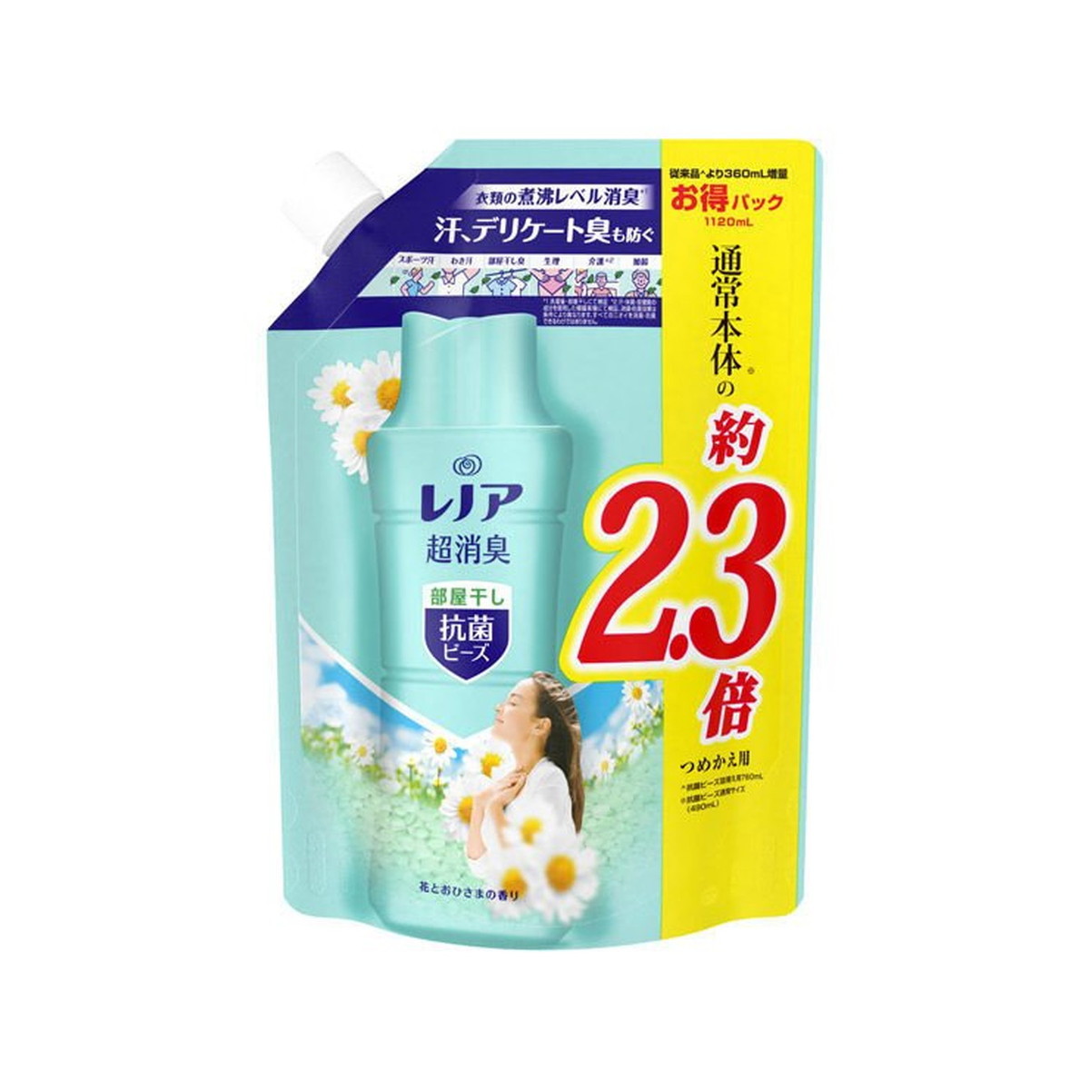 まとめ P 1個 1600ml G ×3セット つめかえ用 レノア 日時指定不可 花とおひさまの香り 超消臭1week 超特大 部屋干し用  期間限定お試し価格 G