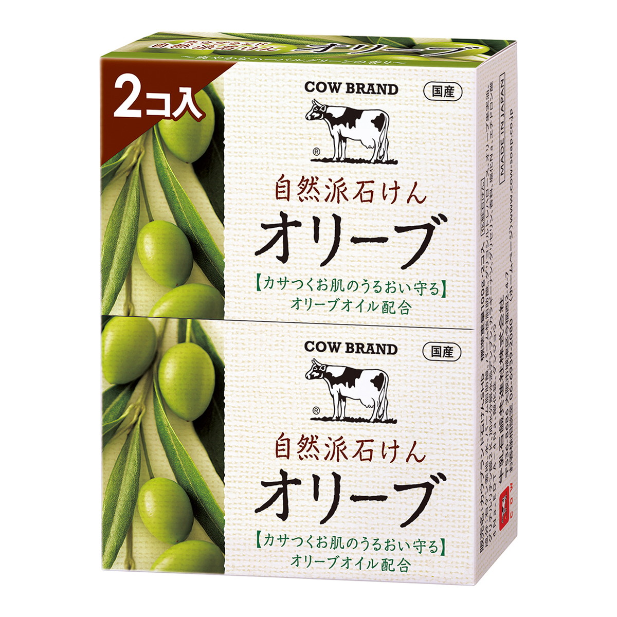 【送料込・まとめ買い×36個セット】牛乳石鹸共進社 カウブランド 自然派石けん オリーブ 100g×2コ入