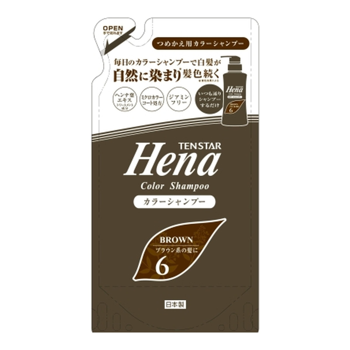【送料込・まとめ買い×24個セット】三宝 テンスター カラーシャンプー ダークブラウン 詰替用 260ML 白髪用 カラーシャンプー