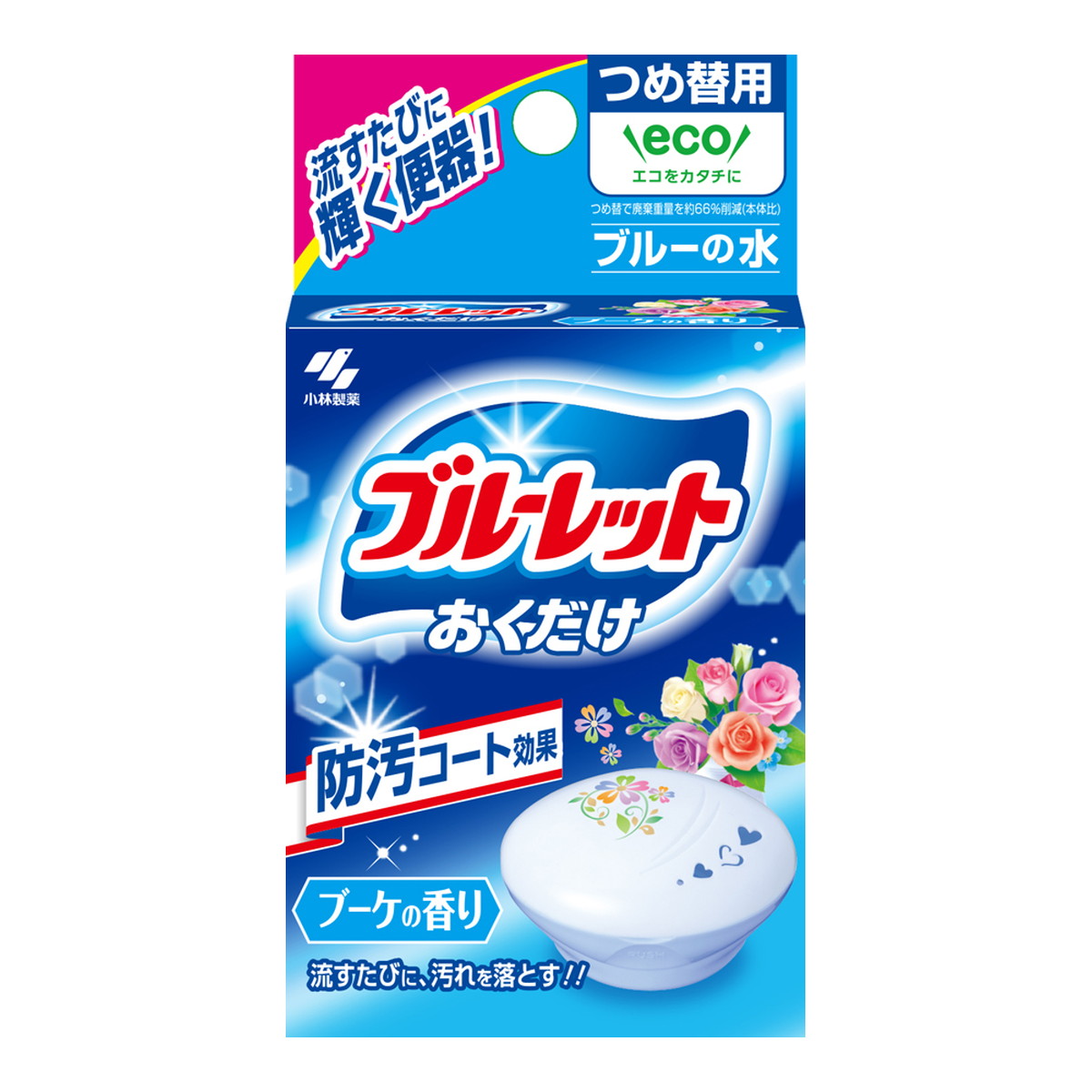 【送料込・まとめ買い×56個セット】小林製薬 ブルーレット おくだけ つめ替用 ブーケの香り 25ML トイレ用洗剤