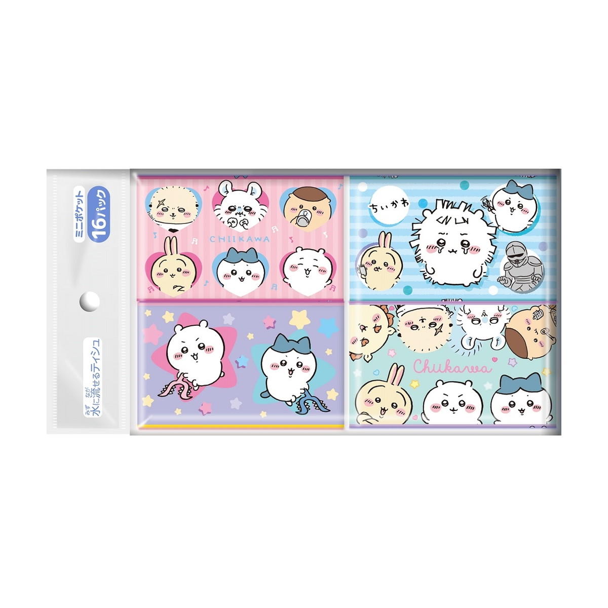 【送料込・まとめ買い×60個セット】ダイレイ ちいかわ ミニポケットティシュ16パック ※柄は選べません