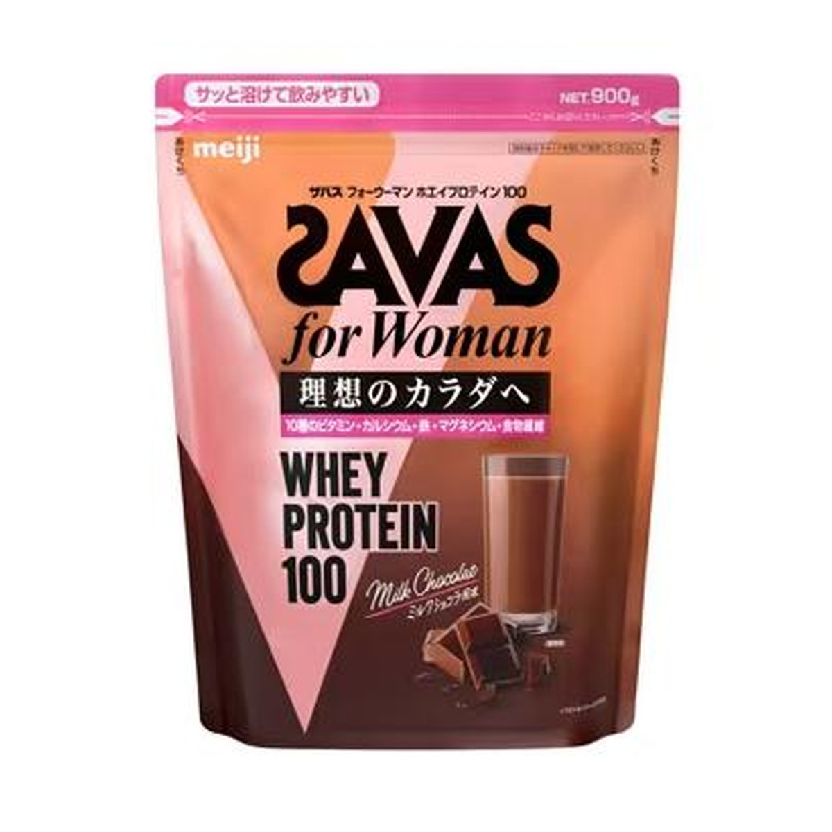 【送料込・まとめ買い×6個セット】ザバス for woman フォーウーマン ホエイプロテイン100 マルチビタミン&ミネラル ミルクショコラ風味 900g
