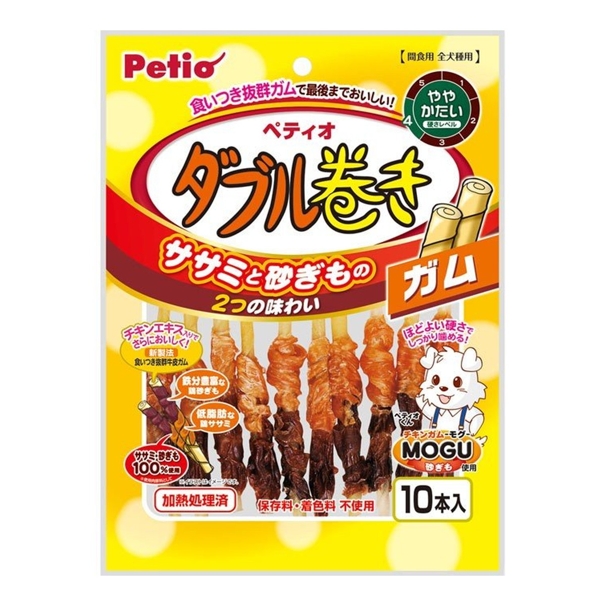 【送料込・まとめ買い×30個セット】ペティオ ダブル巻き ガム ササミ と 砂ぎも の2つの味わい 10本入