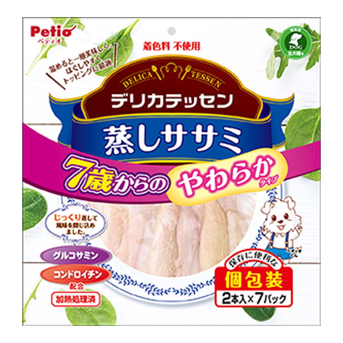 【送料込・まとめ買い&times;12個セット】ペティオ デリカテッセン 蒸しササミ 7歳からのやわらかタイプ 健康ケア 2本入&times;7パック｜日用品＆生活雑貨の店「カットコ」