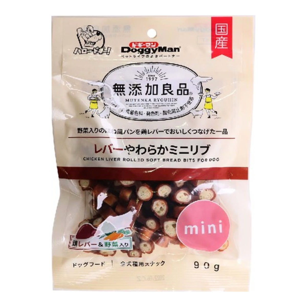 【送料込・まとめ買い&times;36個セット】ドギーマン 無添加良品 レバーやわらかミニリブ 90g ドッグフード 全犬種用スナック｜日用品＆生活雑貨の店「カットコ」