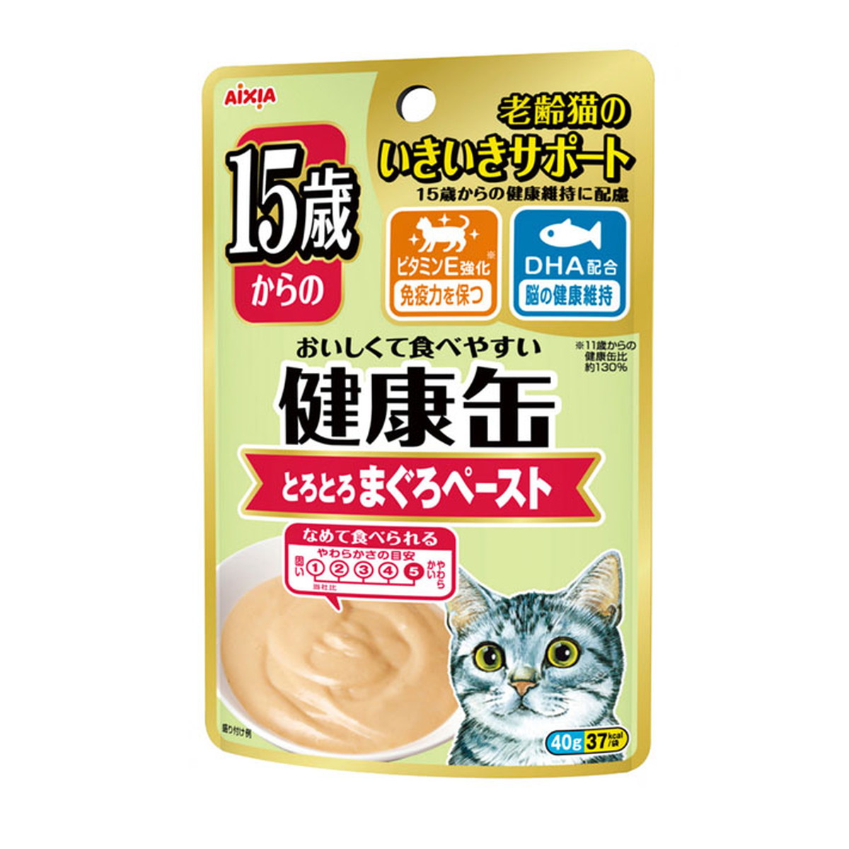 【送料込・まとめ買い×48個セット】アイシア 健康缶 パウチ 15歳からの とろとろまぐろペースト 40g キャットフード