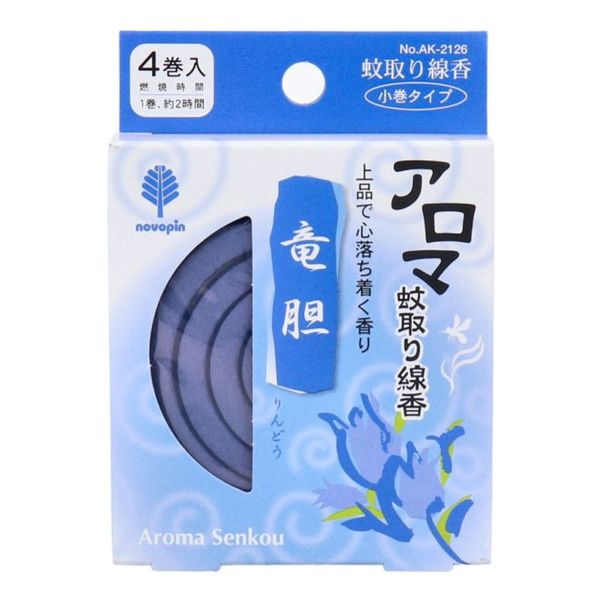 【送料込・まとめ買い×300個セット】紀陽除虫菊 アロマ 蚊取り線香 竜胆 リンドウ 4巻
