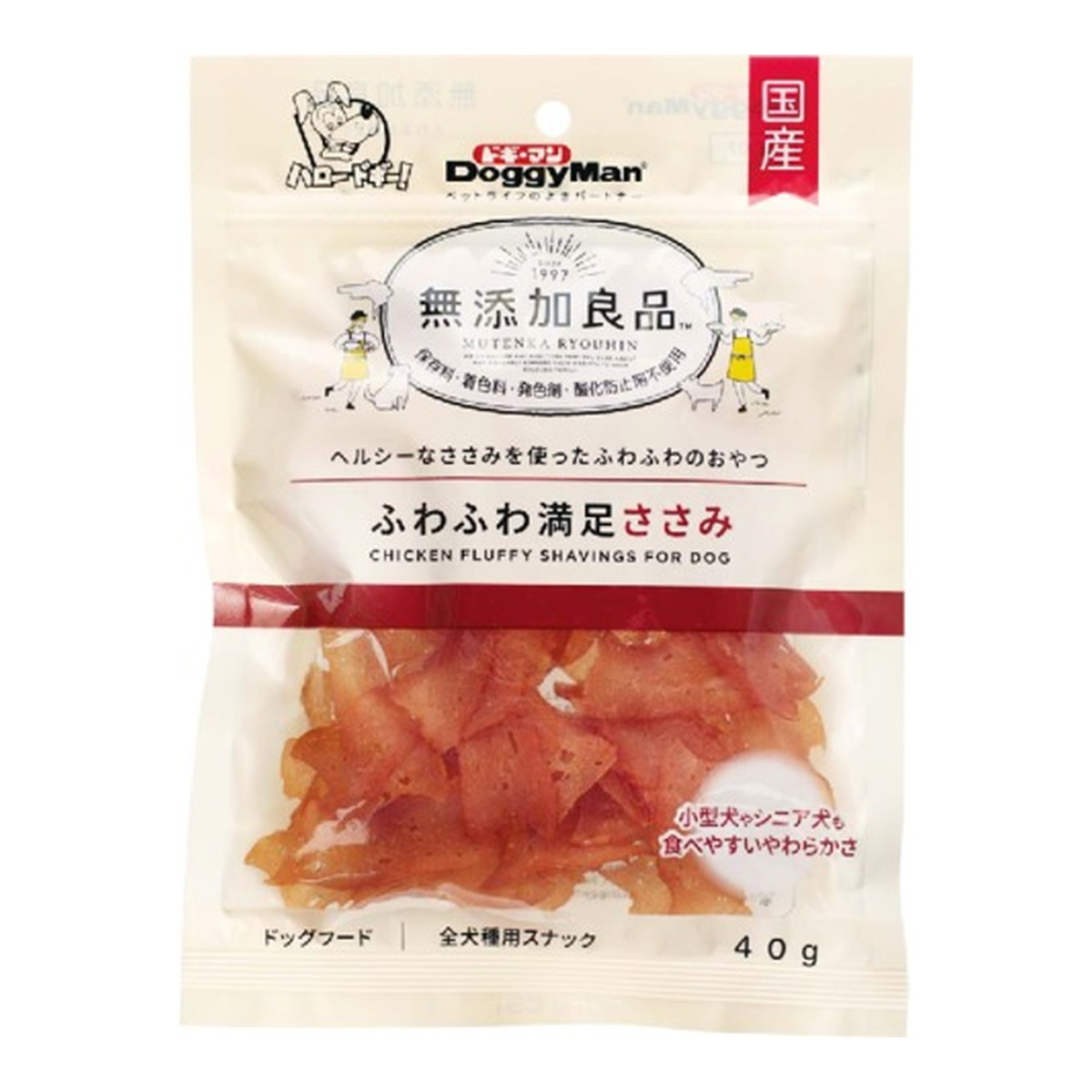 【送料込・まとめ買い&times;72個セット】ドギーマンハヤシ ドギーマン 無添加良品 ふわふわ満足ささみ 40g 全犬種用スナック｜日用品＆生活雑貨の店「カットコ」