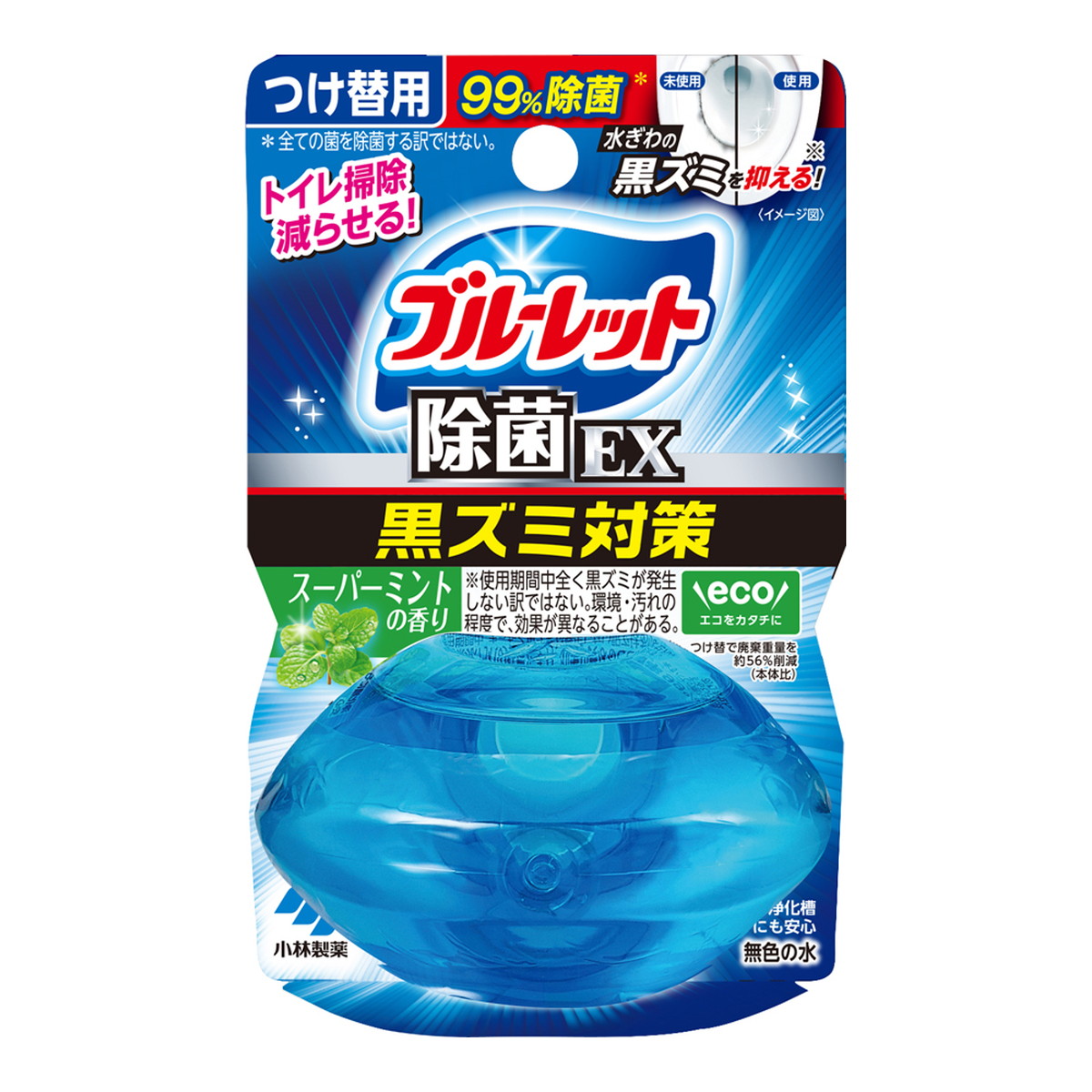 【送料込・まとめ買い×48個セット】小林製薬 液体 ブルーレットおくだけ 除菌EX つけ替用 スーパーミントの香り 67ml トイレ用洗剤|日用品&生活雑貨の店「カットコ」