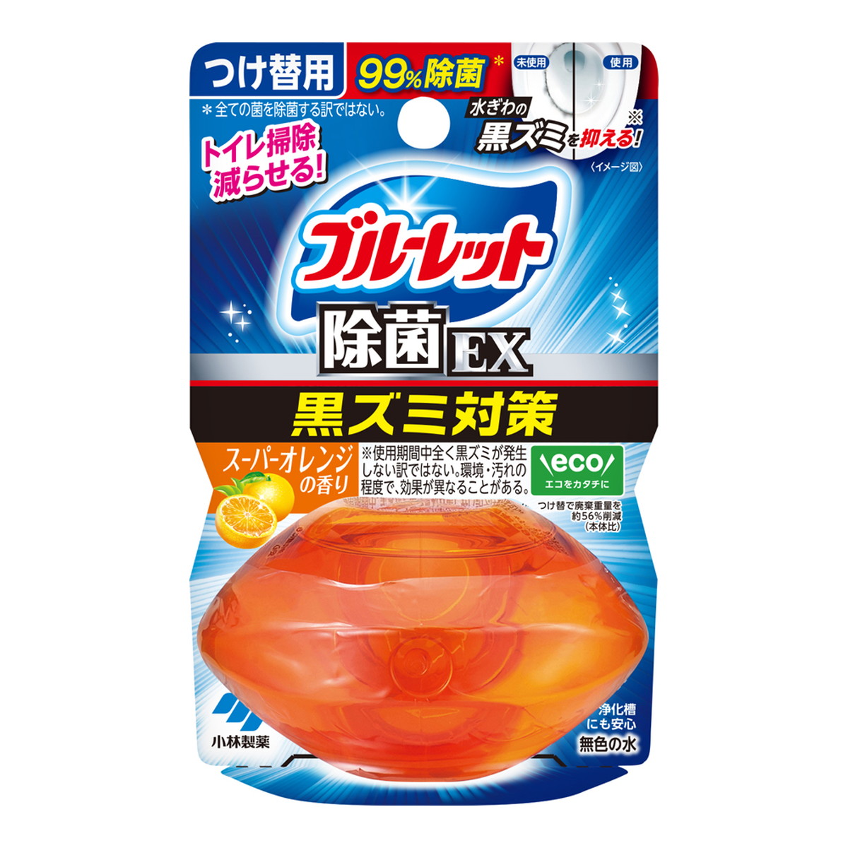 【送料込・まとめ買い×48個セット】小林製薬 液体 ブルーレットおくだけ 除菌EX つけ替用 スーパーオレンジの香り 67ml トイレ用洗浄・防汚 12,691円