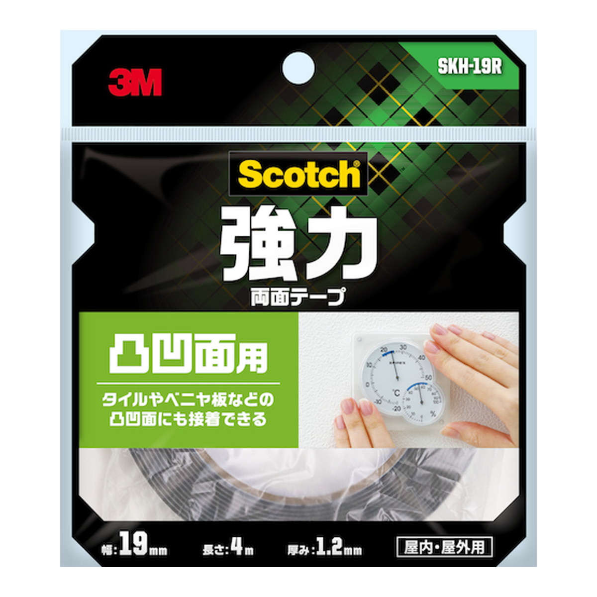 【送料込・まとめ買い×10個セット】3M スコッチ 強力 両面テープ 凸凹面用 19mm×4m