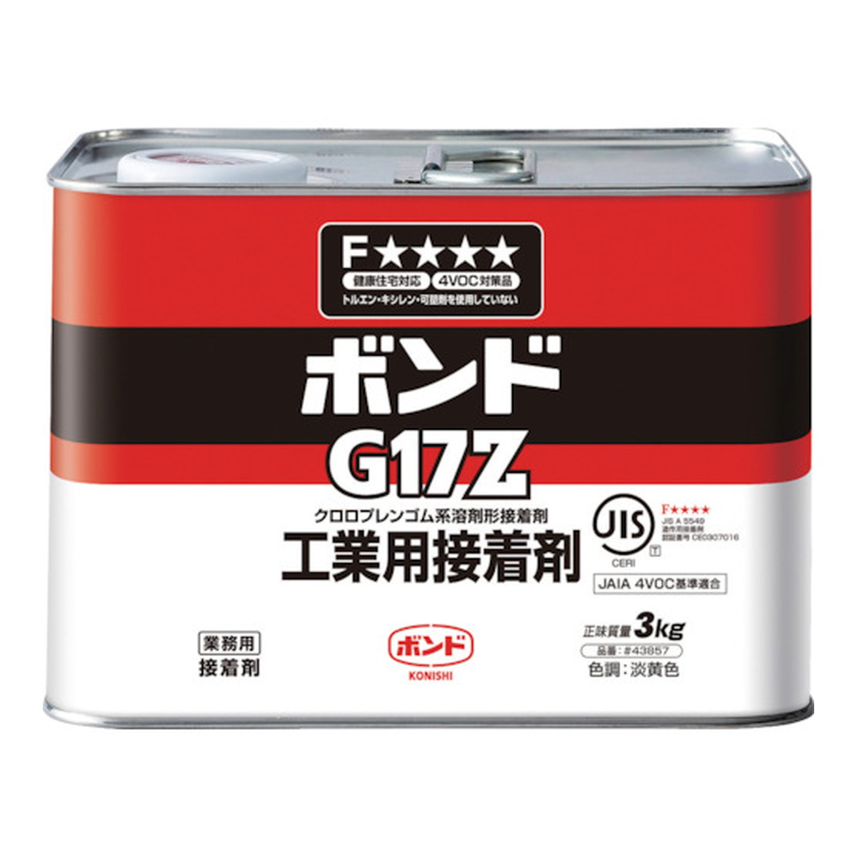 【送料込】コニシ ボンド #43857 速乾ボンドG17Z 工業用接着剤 3kg 缶 1個