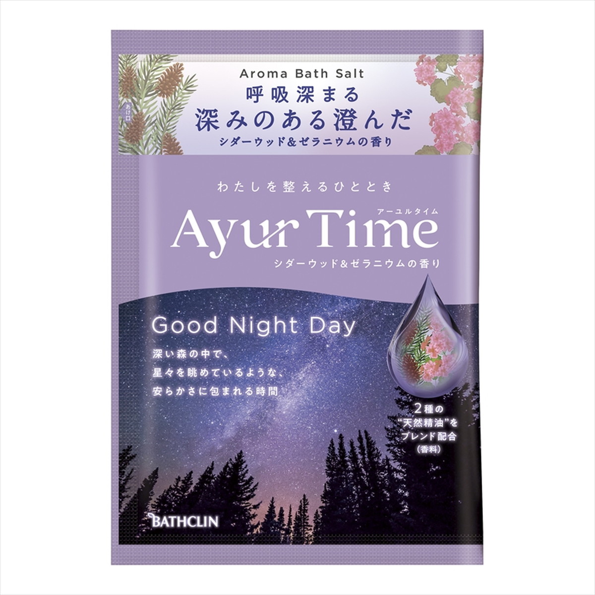 【送料込・まとめ買い×72個セット】バスクリン アーユルタイム グッドナイトデイ 40g バスソルト 入浴剤 浴用化粧料