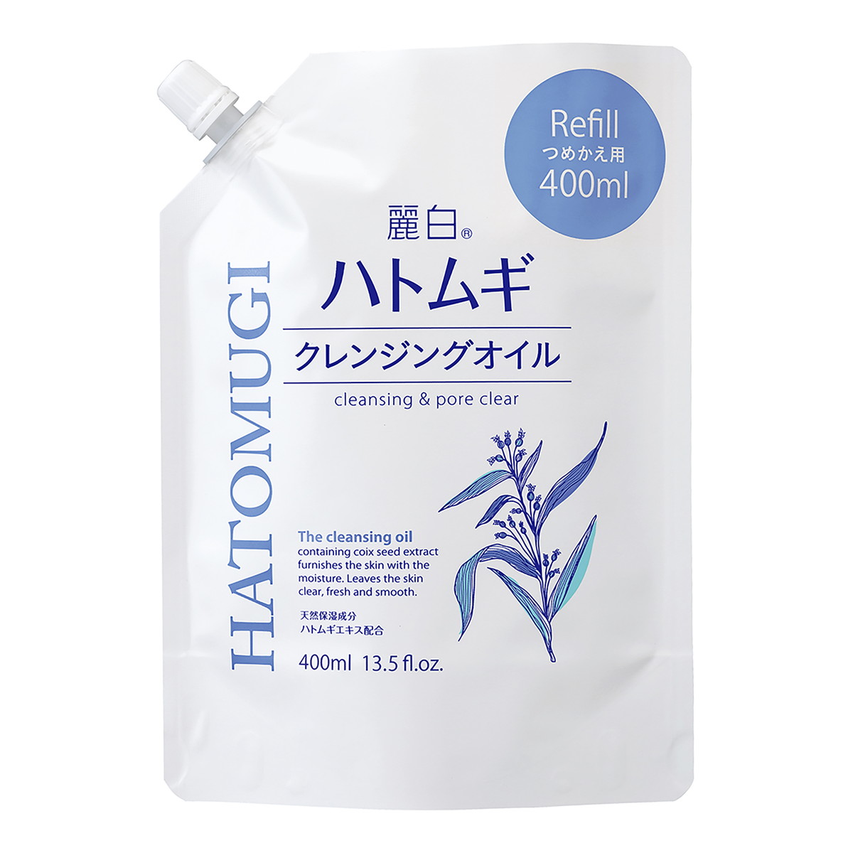 【送料込・まとめ買い×24個セット】熊野油脂 麗白 ハトムギ クレンジングオイル 詰替 400mL メイク落とし