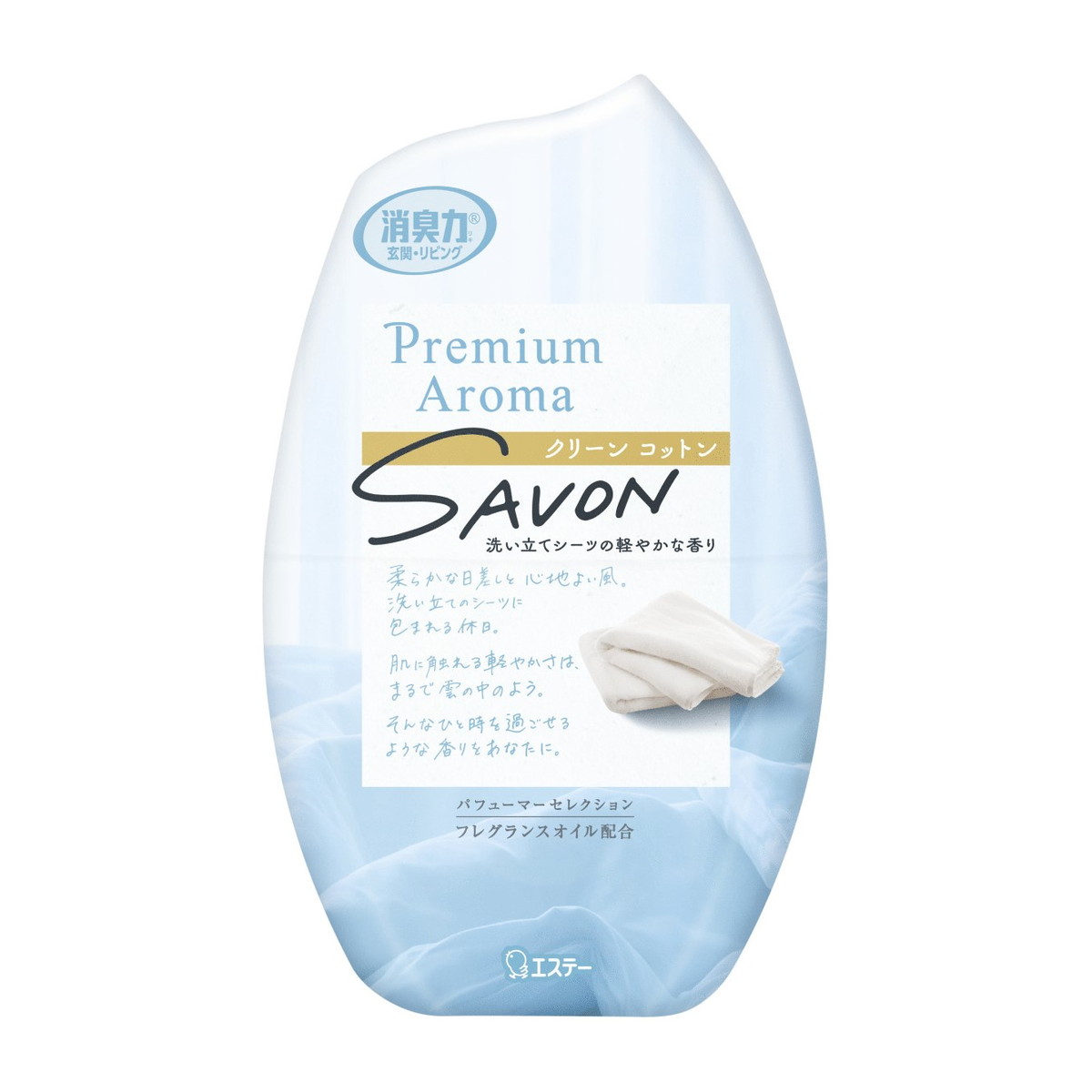 【送料込・まとめ買い×18個セット】エステー お部屋の消臭力 Premium Aroma SAVON クリーンコットン 400mL 玄関 リビング用消臭芳香剤