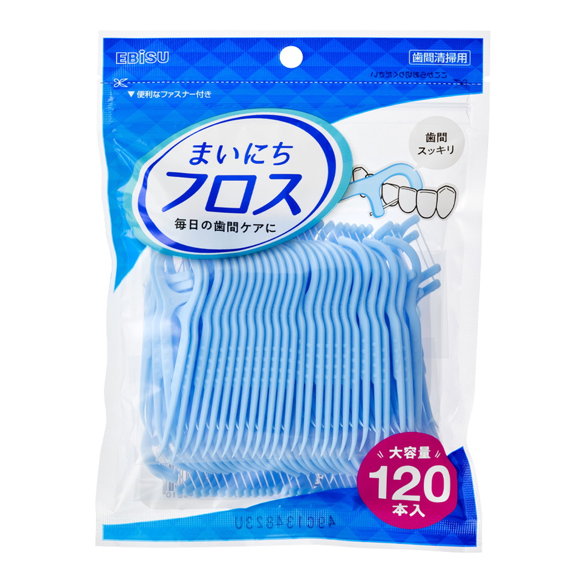 【送料込・まとめ買い×80個セット】エビス まいにちフロス 120本入 歯間清掃用