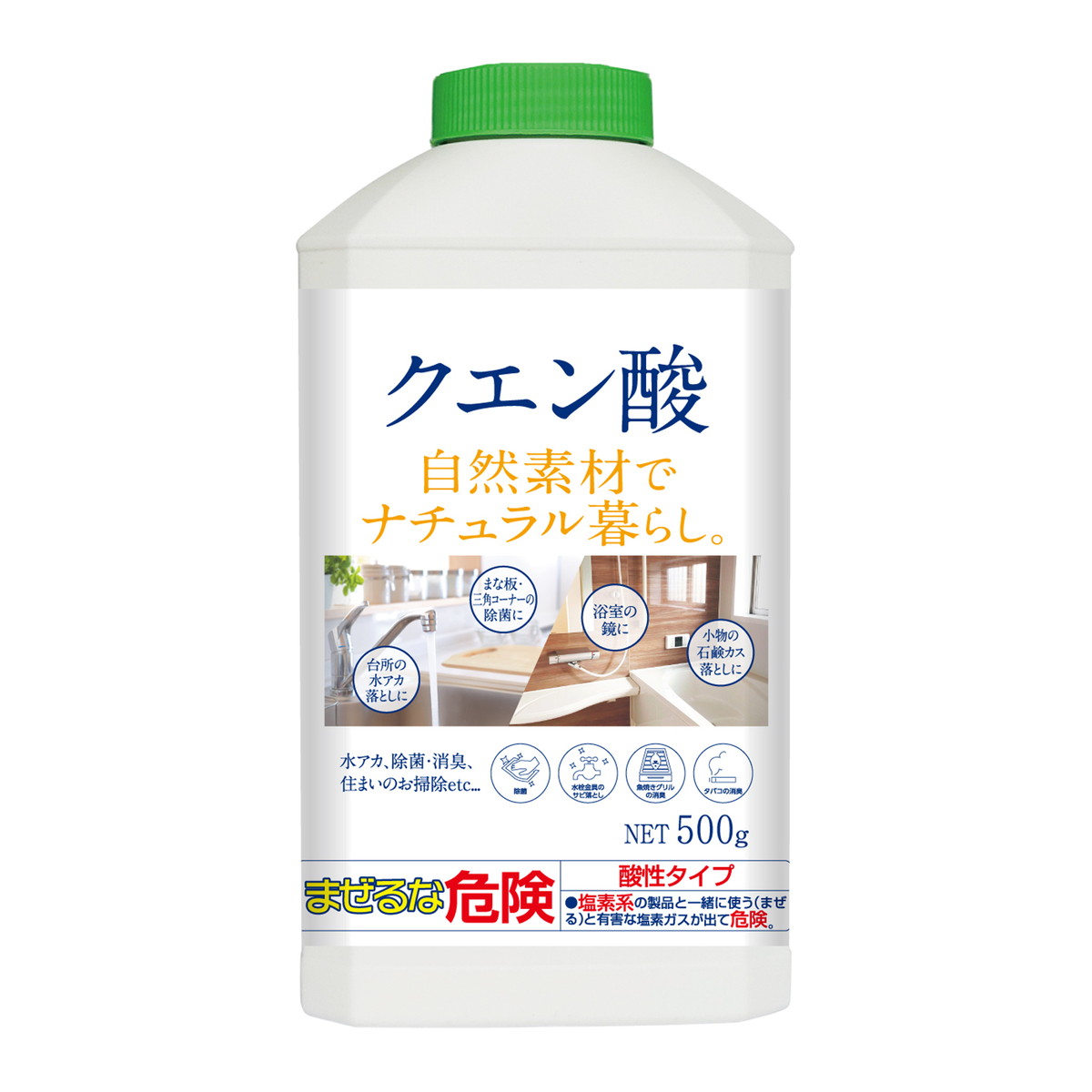 【送料込・まとめ買い&times;24個セット】カネヨ石鹸 ナチュラル暮らし クエン酸 本体 500g｜日用品＆生活雑貨の店「カットコ」