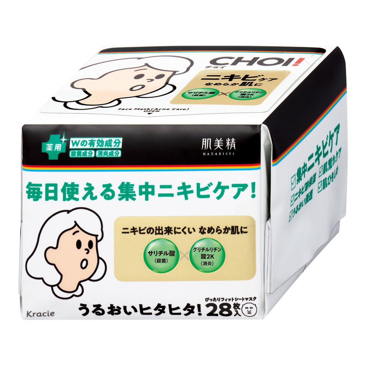 【送料込・まとめ買い×16個セット】クラシエ 肌美精 CHOI チョイ 薬用 マスク ニキビケア 28枚入 シートマスク