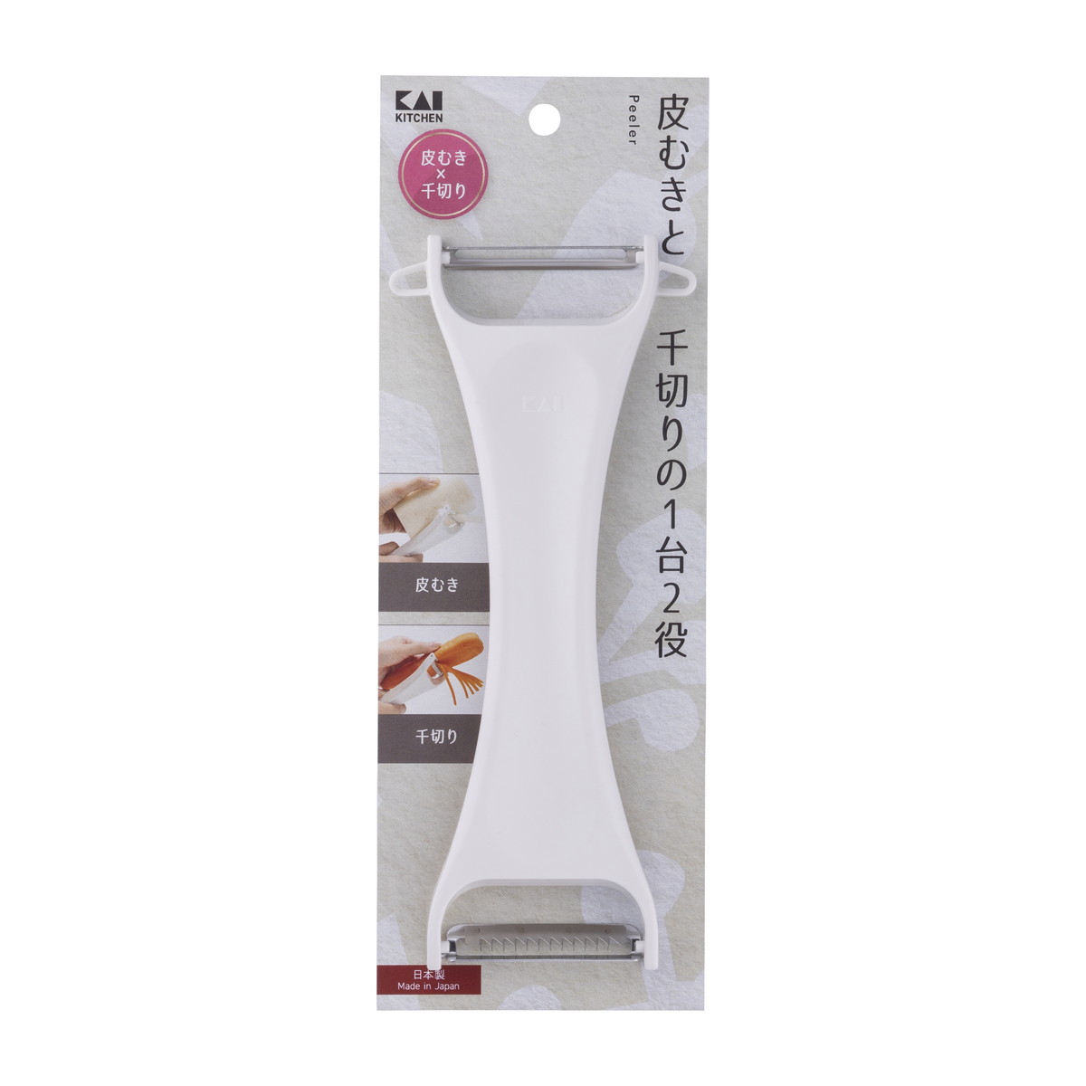 【送料込・まとめ買い&times;120個セット】貝印 KK 両用 ピーラー 皮むき & 千切り｜日用品＆生活雑貨の店「カットコ」
