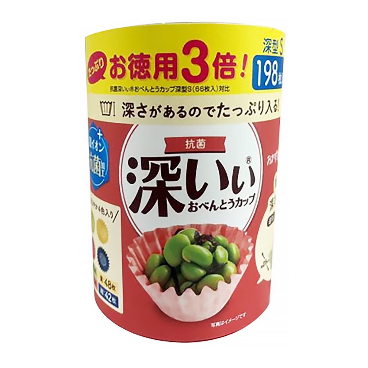 【送料込・まとめ買い&times;60個セット】東洋アルミ 抗菌 深いぃおべんとうカップ 深型S 4色 お徳用3倍 198枚入り｜日用品＆生活雑貨の店「カットコ」