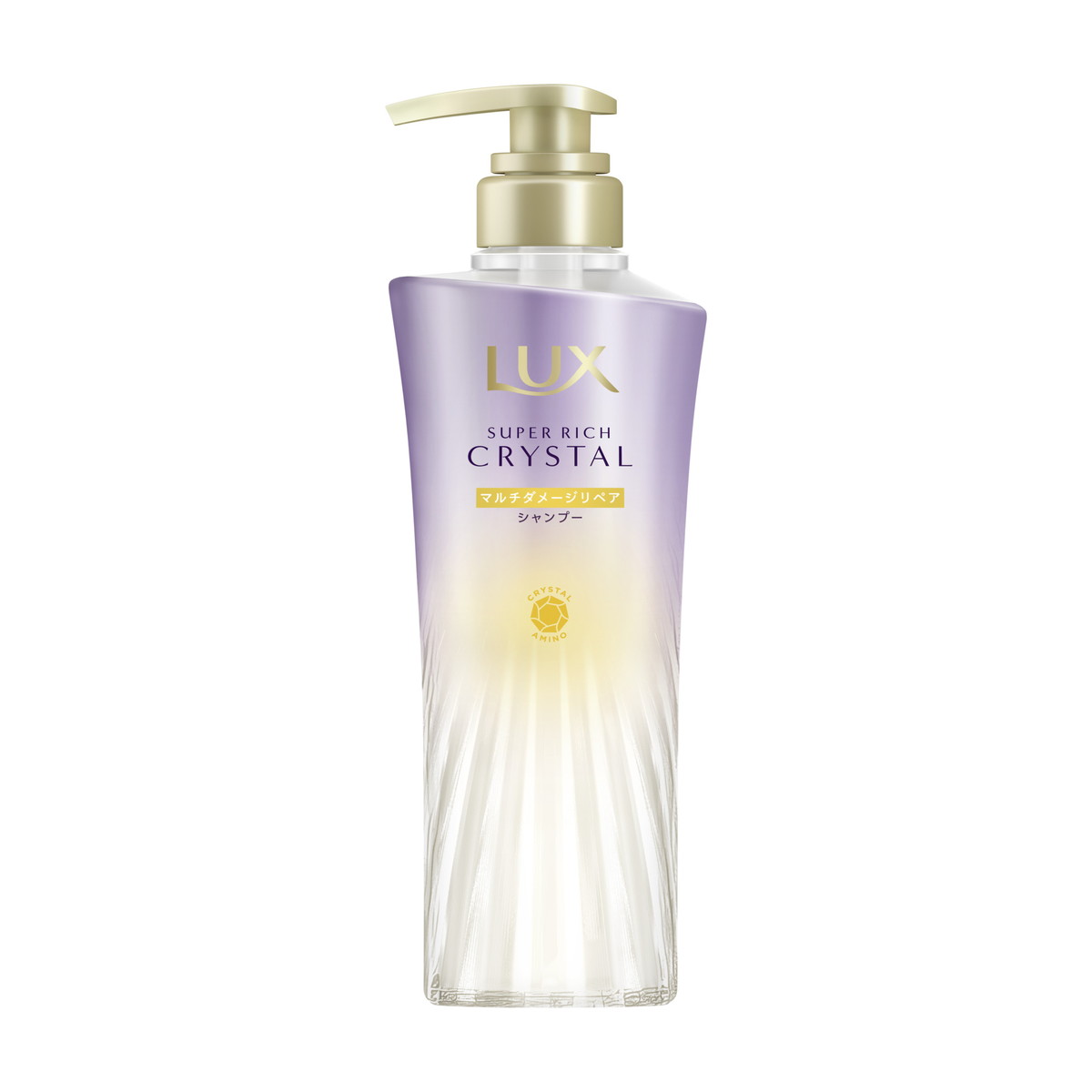 【送料込・まとめ買い×12個セット】ユニリーバ LUX ラックス スーパーリッチクリスタル マルチダメージリペア シャンプー ポンプ 本体 450g