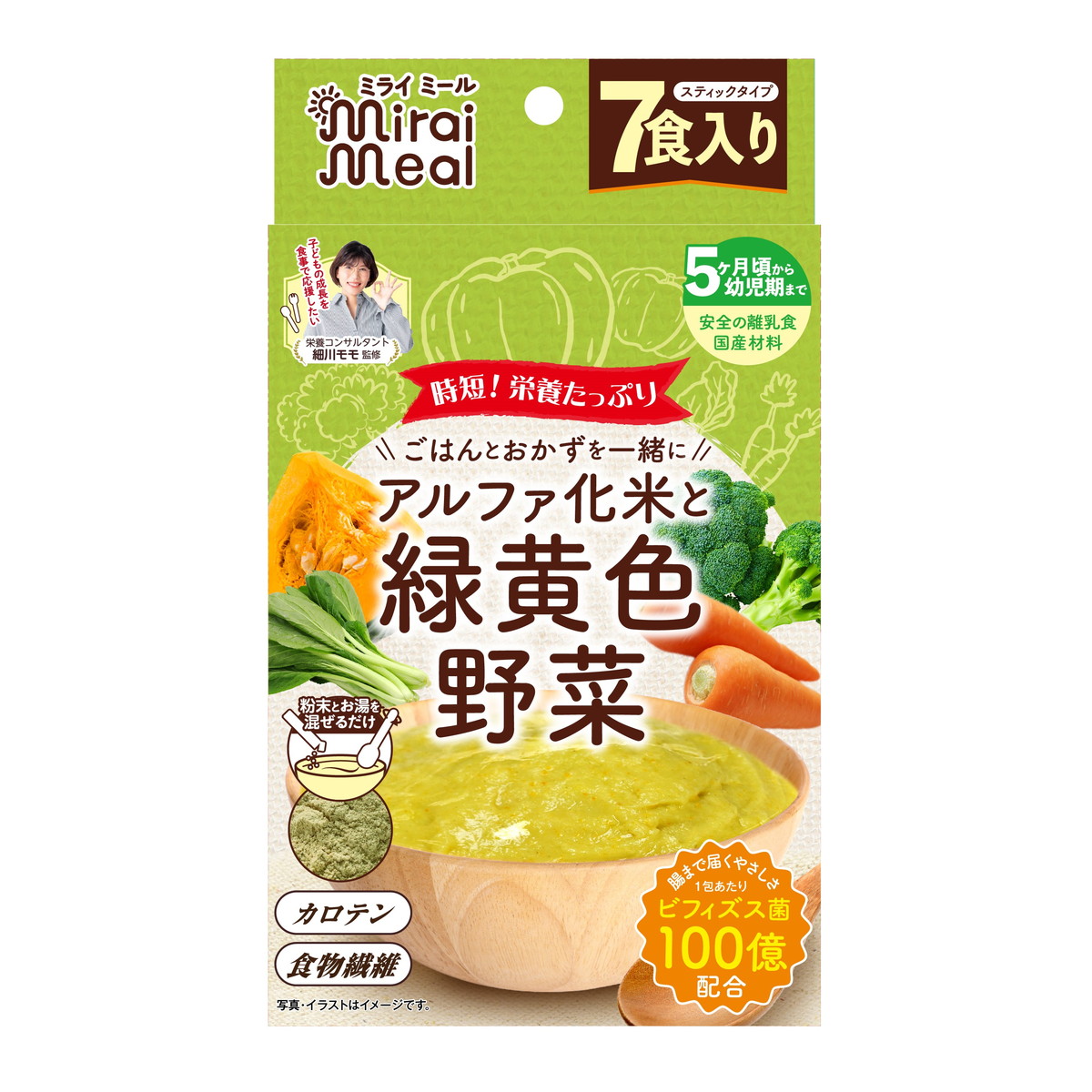 【送料込・まとめ買い×192個セット】ビタットジャパン ミライミール 緑黄色野菜 7食入り