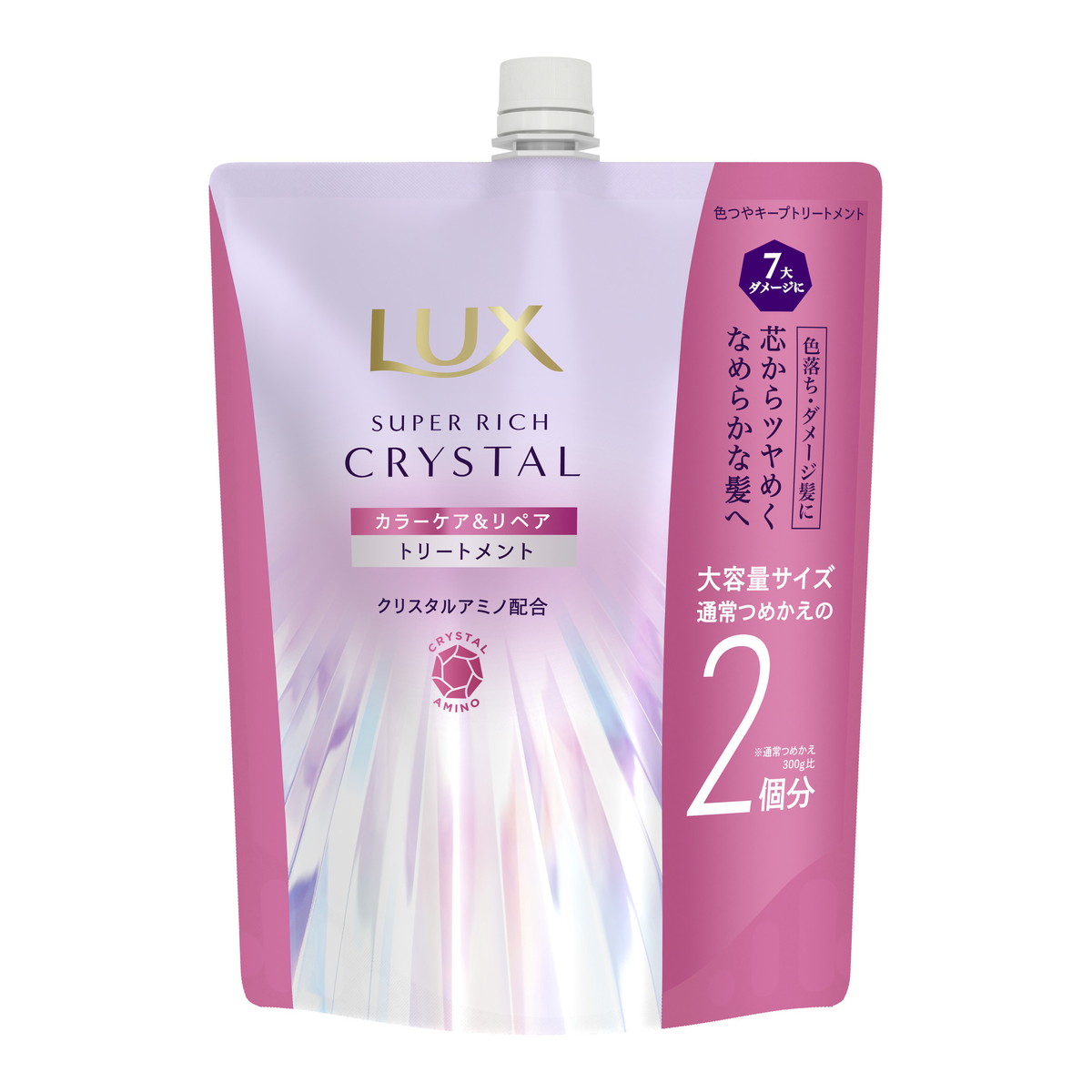 【送料込・まとめ買い×9個セット】ユニリーバ ラックス スーパーリッチクリスタル カラーケア & リペア トリートメント つめかえ用 600g トリートメント