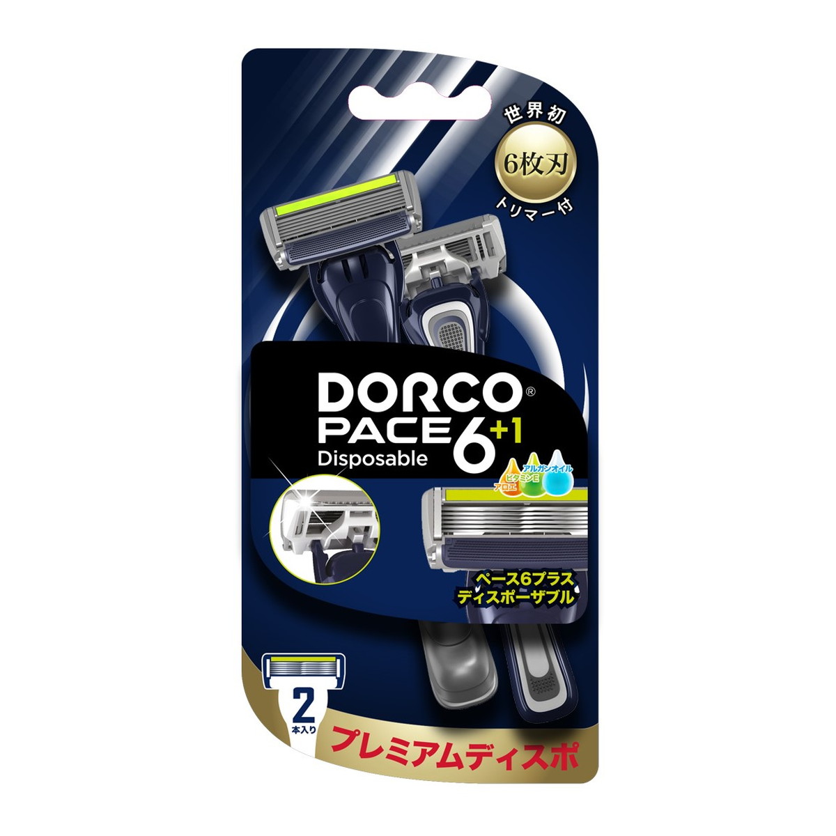 【送料込・まとめ買い×96個セット】DORCO ドルコ PACE6+1 ディスポ トリマー付 2本入 6枚刃 フェイス用 カミソリ|日用品&生活雑貨の店「カットコ」