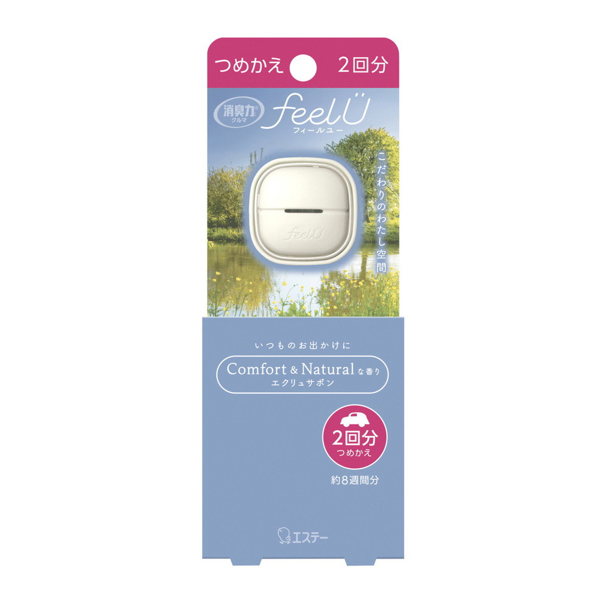 【送料込・まとめ買い&times;28個セット】エステー 消臭力 クルマ用 feelU フィールユー クリップタイプ エクリュサボン つめかえ 2回分｜日用品＆生活雑貨の店「カットコ」