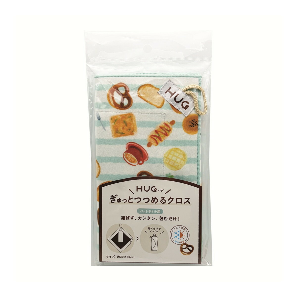 【送料込・まとめ買い×120個セット】ボンスター販売 HUG ぎゅっとつつめるクロス ペットボトル用 ブルー ペットボトルクロス