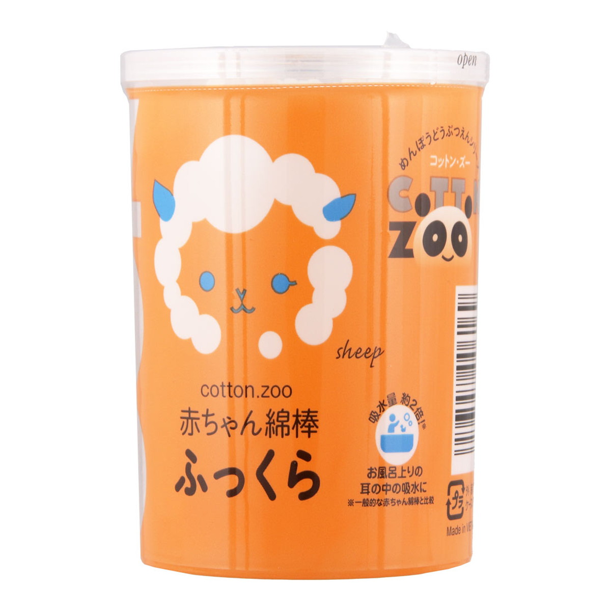 【送料込・まとめ買い×144個セット】平和メディク コットンZOO 赤ちゃん 綿棒 ふっくら 120本入