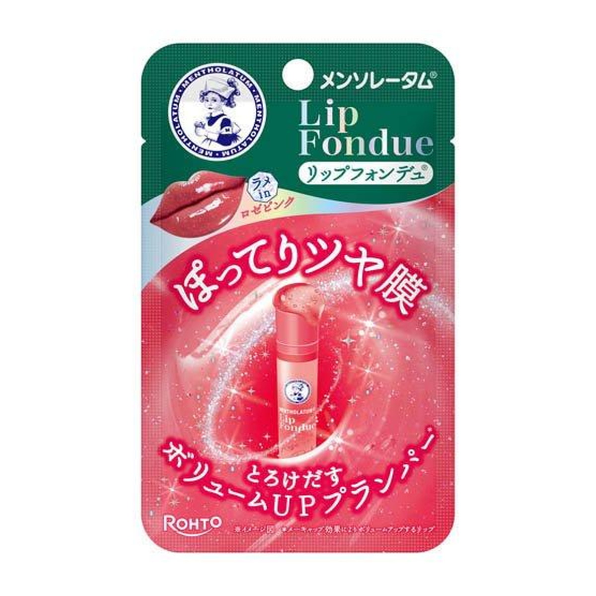 【送料込・まとめ買い×200個セット】ロート製薬 メンソレータム リップフォンデュ ロゼピンク リップスティック