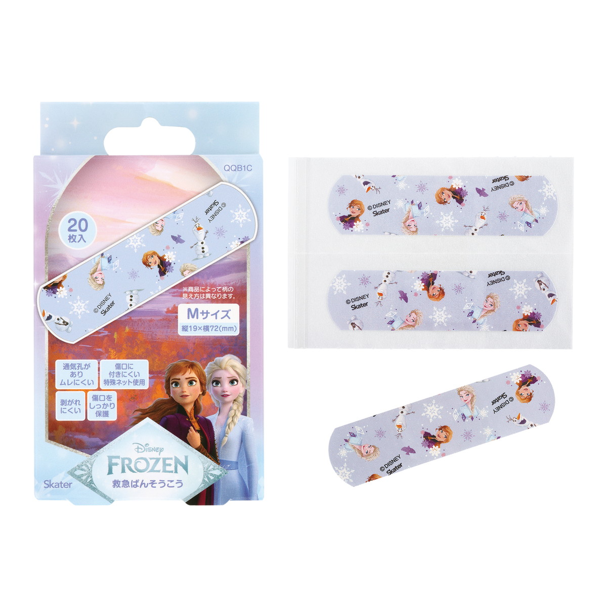 【送料込・まとめ買い&times;200個セット】救急絆創膏 アナと雪の女王 Mサイズ QQB1C 20枚入 スケーター｜日用品＆生活雑貨の店「カットコ」