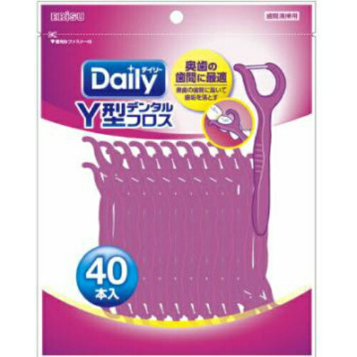 【送料込・まとめ買い×100個セット】 エビス デンタルフロス デイリー Y型デンタルフロス 40本入 【歯垢を落とす】