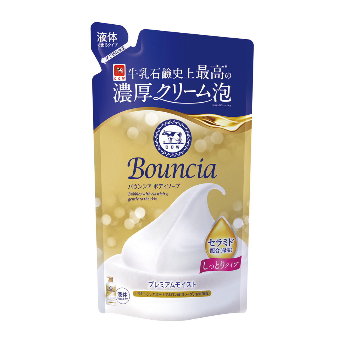 【送料込・まとめ買い×16個セット】牛乳石鹸 バウンシア ボディソープ プレミアムモイスト 詰替用 340ml 4,570円