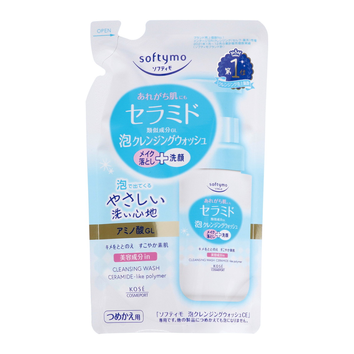 【送料込・まとめ買い×36個セット】コーセーコスメポート ソフティモ 泡クレンジングウォッシュ セラミド つめかえ用 180ml