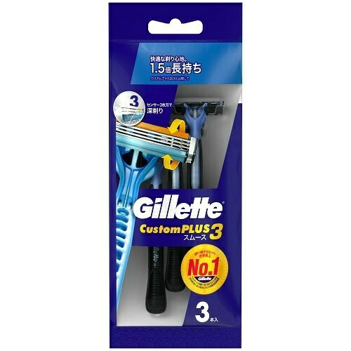 【送料込・まとめ買い×180個セット】P&G ジレット カスタムプラス3 スムース 3本入