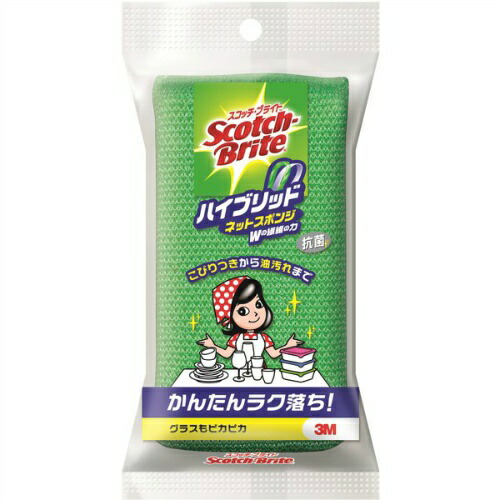 【送料込・まとめ買い×30個セット】住友スリーエムコンシューマ スコッチ・ブライト ハイブリッドネットスポンジ グリーン