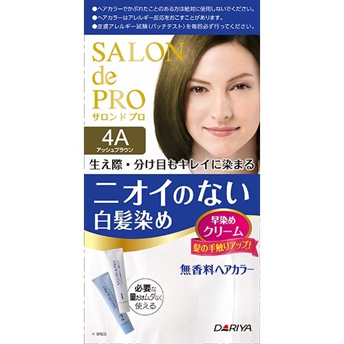 【送料込・まとめ買い×36個セット】 ダリヤ サロンドプロ 無香料 ヘアカラー 早染めクリーム 白髪用 4A アッシュブラウン