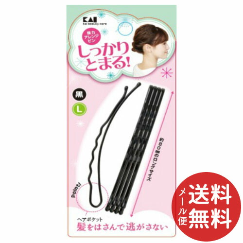 楽天市場】【定形外郵便で送料無料】貝印 強力アレンジピンS(黒