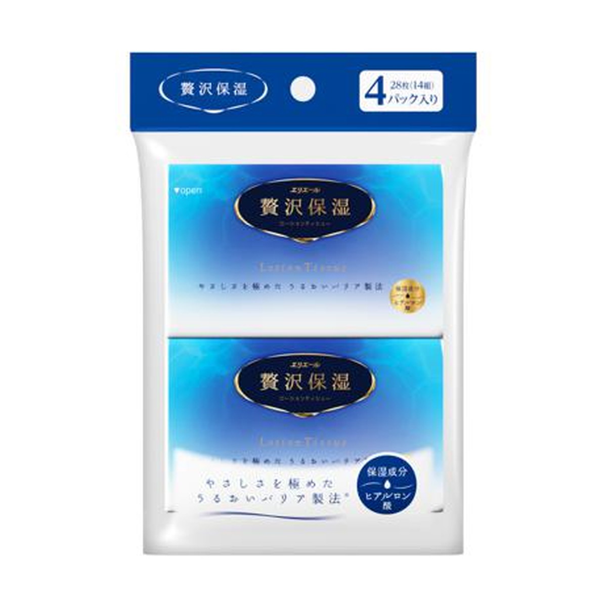 【送料込・まとめ買い×64個セット】 大王製紙 エリエール 贅沢ぜいたく保湿 ポケット 14W 4個パック