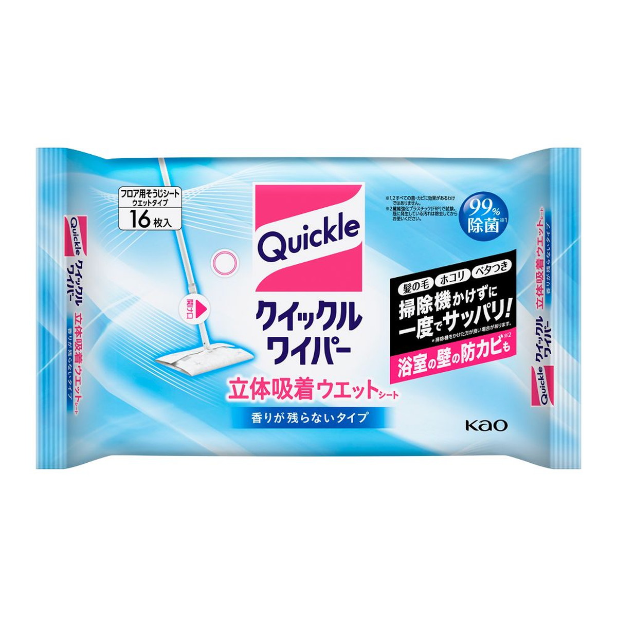 【送料込・まとめ買い×20個セット】花王 クイックルワイパー 立体吸着ウエットシート 16枚入