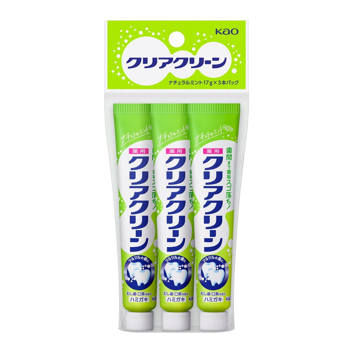 【送料込・まとめ買い×96個セット】花王 クリアクリーン ナチュラルミント ミニ 17g×3本セット