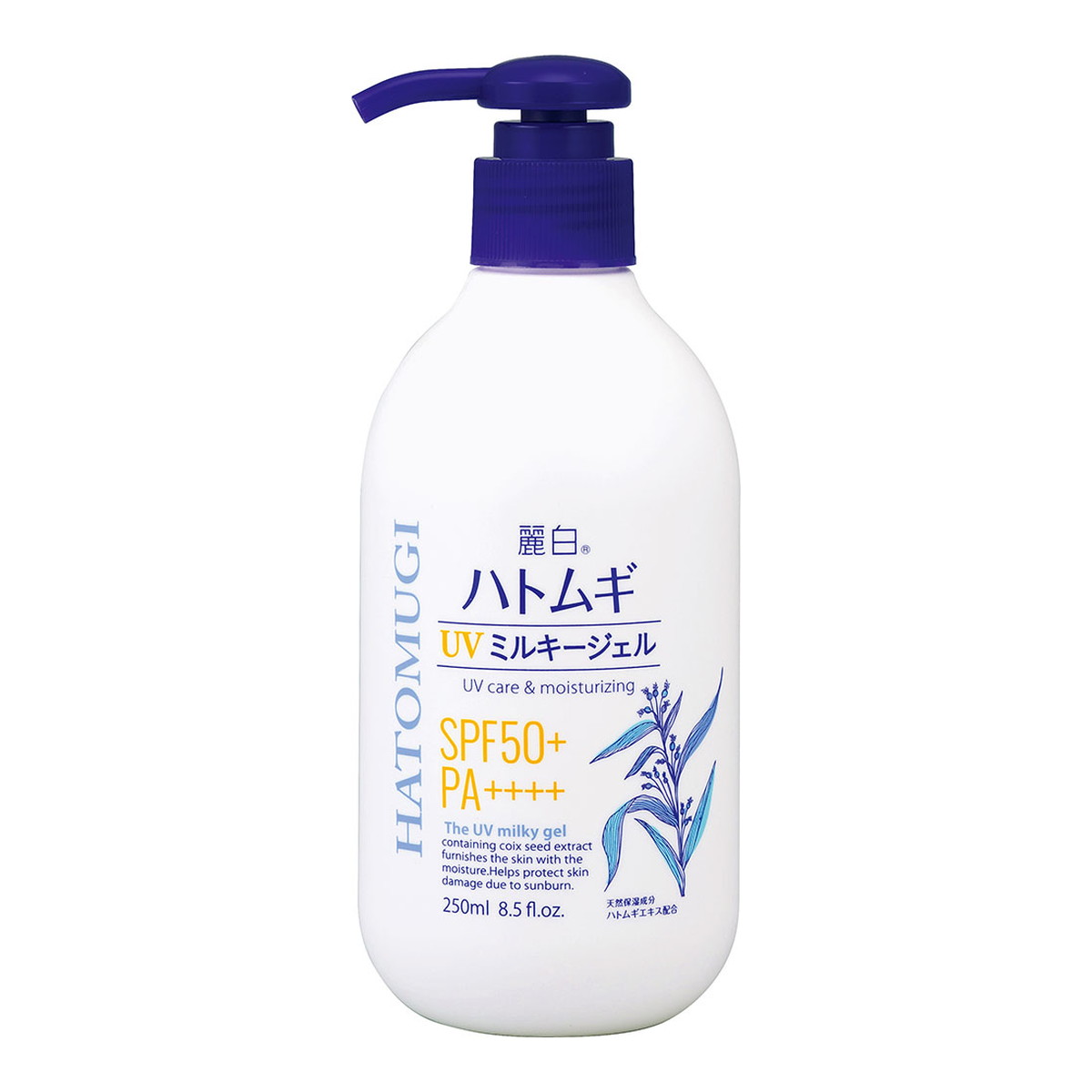 【送料込・まとめ買い&times;36個セット】熊野油脂 麗白 ハトムギ UV ミルキージェル SPF50+ PA++++ ポンプタイプ 250ml｜日用品＆生活雑貨の店「カットコ」