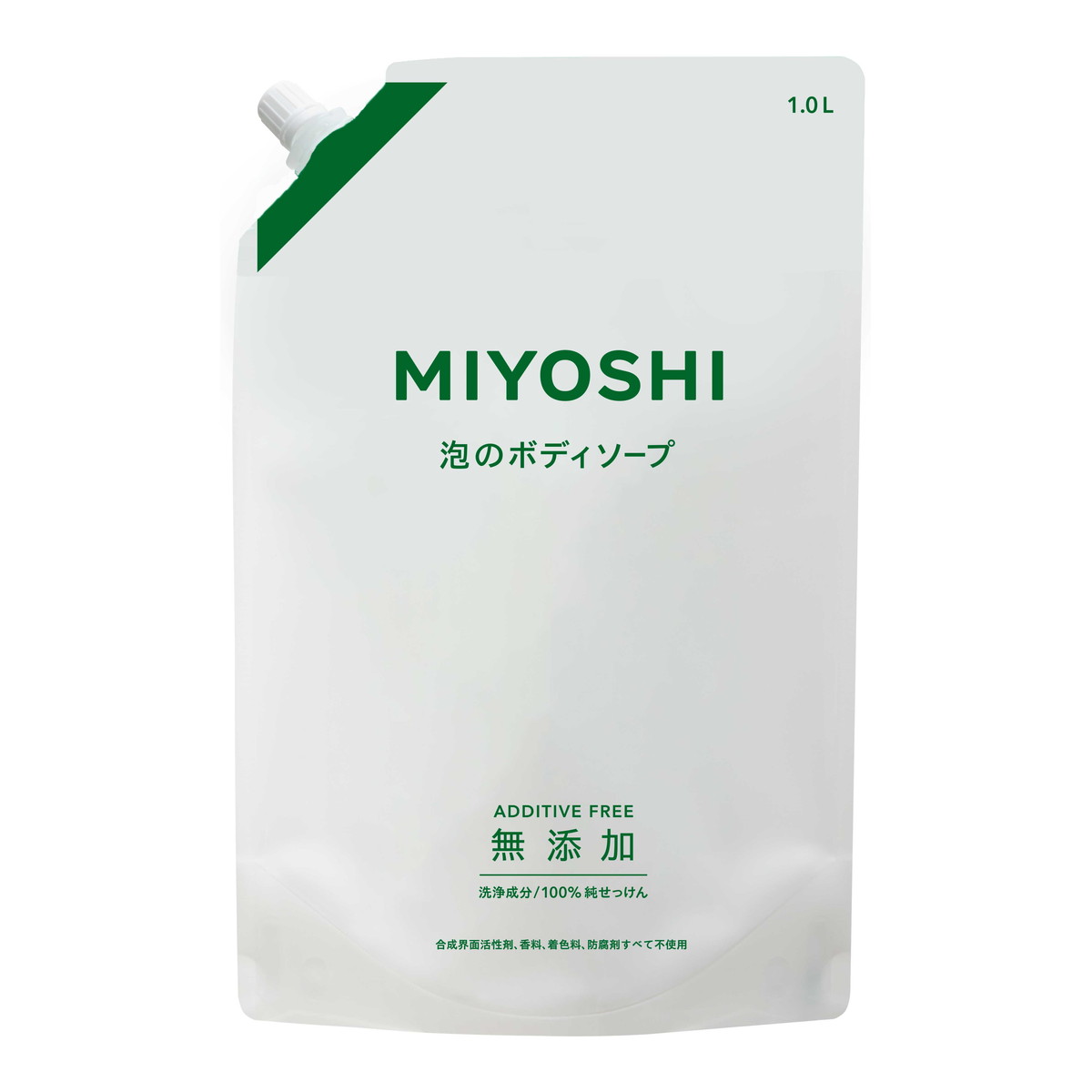 【送料込・まとめ買い×9個セット】ミヨシ石鹸 無添加せっけん 泡のボディソープ リフィル 1L つめかえ用