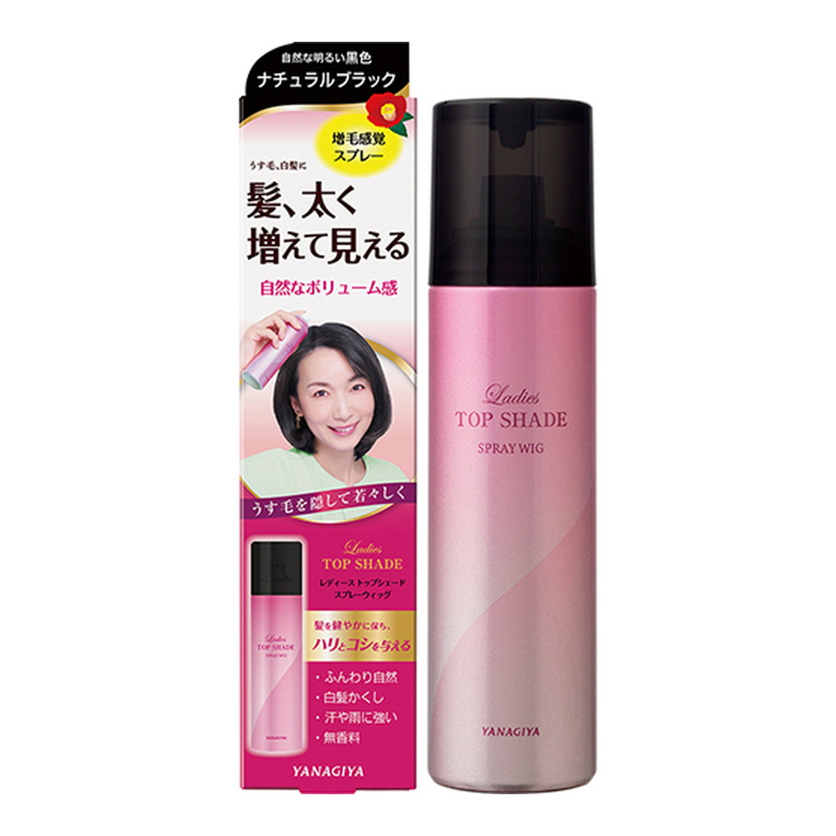 【送料込・まとめ買い×36個セット】 柳屋本店 レディーストップシェード スプレーウィッグ 自然な明るい黒色 100g
