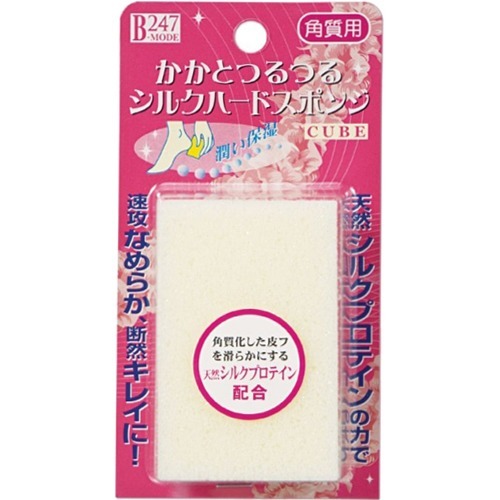 【送料込・まとめ買い×60個セット】ミノウラ かかとつるつる シルクハードスポンジ キューブ 1個入 1個