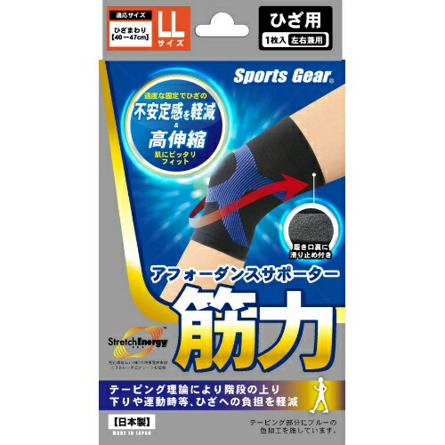 【送料込・まとめ買い×100個セット】 スポーツギア アフォーダンスサポーター 筋力 ひざ用 LL 左右兼用