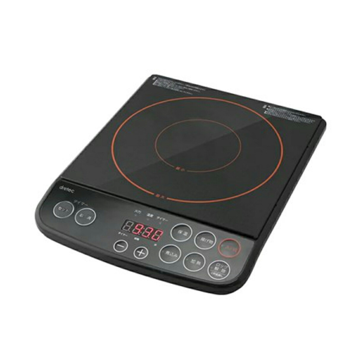 【送料込】ドリテック デカボタンIH調理器 DI-113BK ブラック 1個