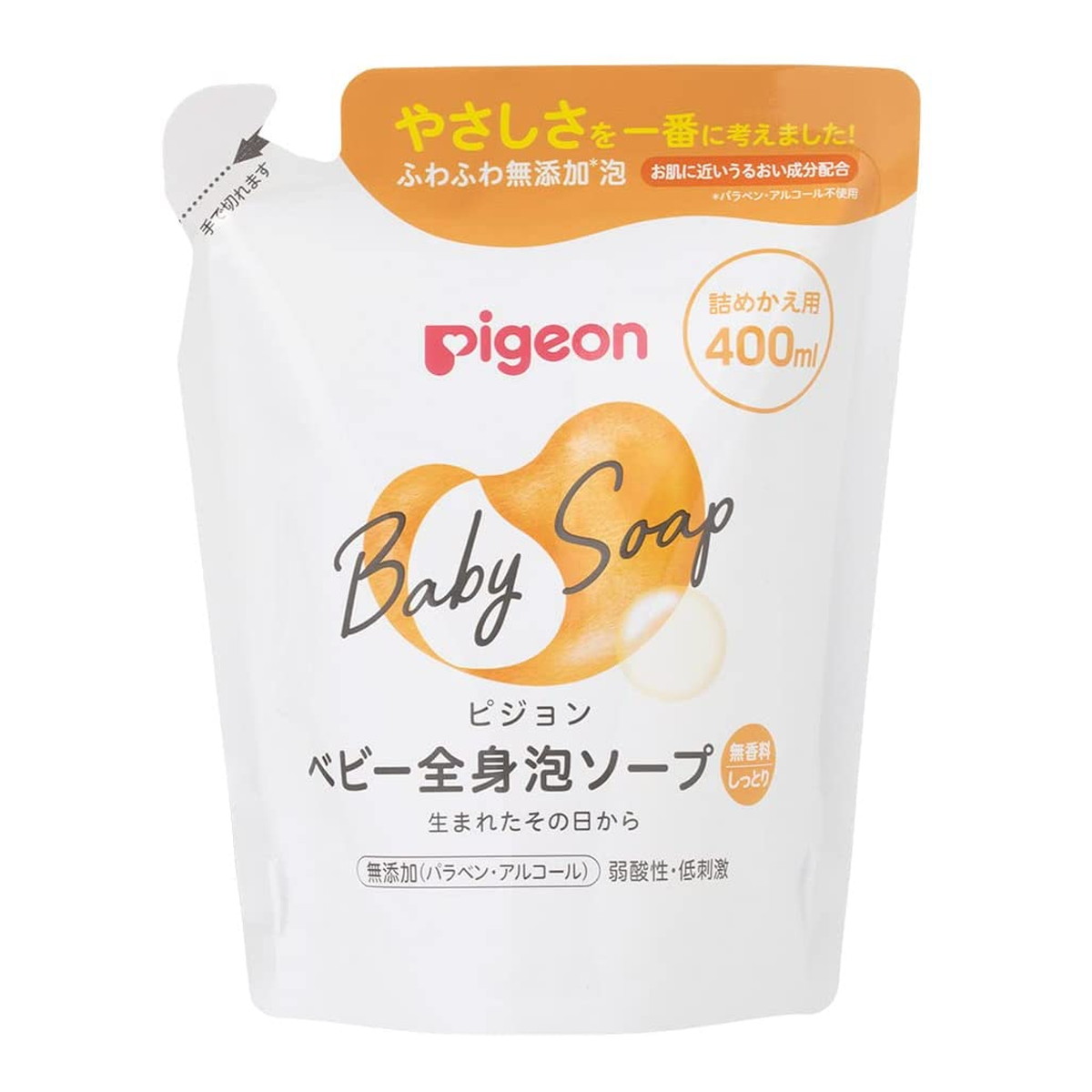 【送料込・まとめ買い×20個セット】ピジョン ベビー全身泡ソープ しっとり 詰めかえ用 400ml